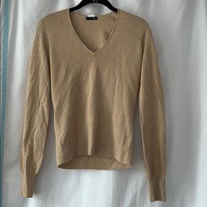 JCREW Gold V-Neck Sweater